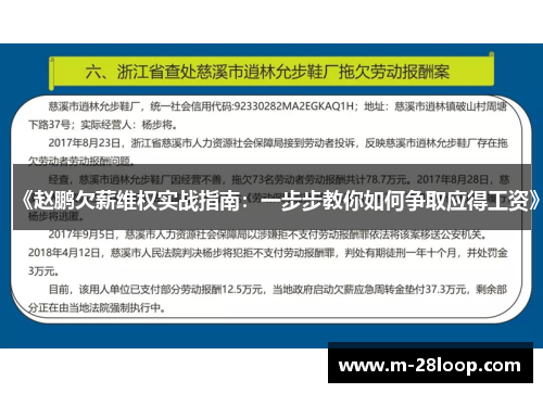 《赵鹏欠薪维权实战指南：一步步教你如何争取应得工资》